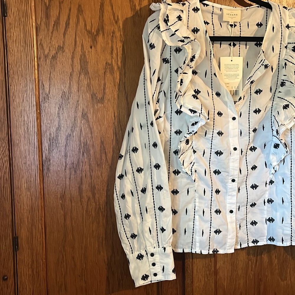 SEZANE Boby Ruffle Blouse - Picture 4 of 6